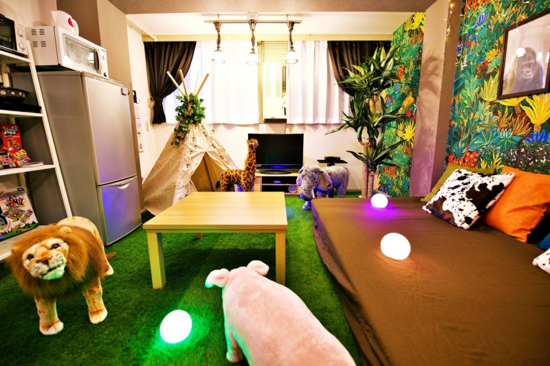 117 シェアスペzooなんば 動物園のような空間 室内テントあり 女子会 飲み会 ママ会 撮影 シェアスペ レンタルスペースを簡単予約